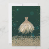 Gold Diamonds, Elegant Dress Green 30th Birthday Kaart (Achterkant)