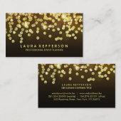 Gold Diamonds - Faux Gold Foil Confetti Black Visitekaartje (Voorkant / Achterkant)