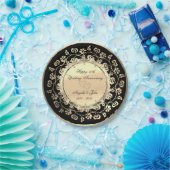 Gold Diamonds Floral 50th Wedding Anniversar Papieren Bordje (Feest)