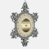 Gold Diamonds Floral 50th Wedding Jubileum Tin Sneeuwvlok Ornament (Links)