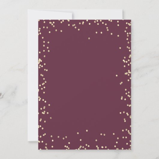 Gold Diamonds Floral Burgundy redt de datum Save The Date (Achterkant)