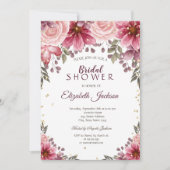 Gold Diamonds Floral Burgundy Vrijgezellenfeest Kaart (Voorkant)