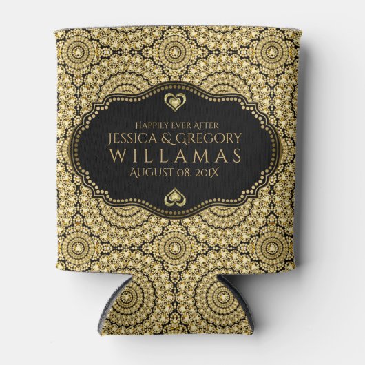 Gold Diamonds Geometric Pattern Weddenschap Design Blikjeskoeler (Voorkant)