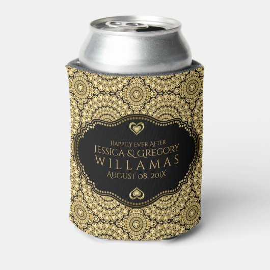 Gold Diamonds Geometric Pattern Weddenschap Design Blikjeskoeler (Blikje Achterkant)