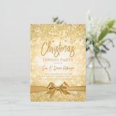 Gold Diamonds Glitter Ribbon-kerstavond Kaart (Staand voorkant)