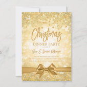 Gold Diamonds Glitter Ribbon-kerstavond Kaart (Voorkant)