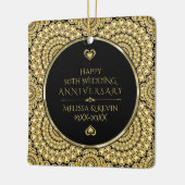 Gold Diamonds Happy 50e bruiloft Jubileum Keramisch Ornament (Links)