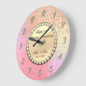 Gold Diamonds Holographic 25th Wedding Jubileum Grote Klok (Hoek)