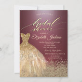 Gold Diamonds Jurk Donker Bourgogne Vrijgezellenfe Kaart (Voorkant)