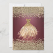 Gold Diamonds Jurk Donker Bourgogne Vrijgezellenfe Kaart (Achterkant)