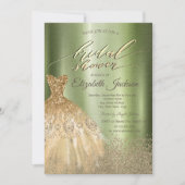 Gold Diamonds Jurk Licht Groen Vrijgezellenfeest Kaart (Voorkant)