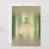 Gold Diamonds Jurk Licht Groen Vrijgezellenfeest Kaart (Achterkant)