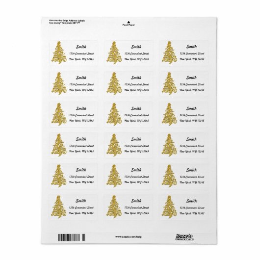 Gold Diamonds - kerstboom - label (Full Sheet)