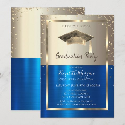 Gold Diamonds Lijst, Waterverf Afstudeerder Pet Go Kaart (Voorkant / Achterkant)