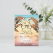 Gold Diamonds, Masque, Palms Sweet 16 Uitnodiging Briefkaart (Staand voorkant)