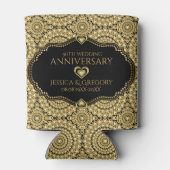 Gold Diamonds Pattern 50e bruiloft Jubileum Blikjeskoeler (Achterkant)