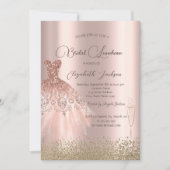 Gold Diamonds Roos Gold Bridal Luncheon Kaart (Voorkant)