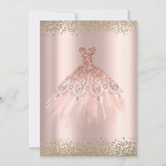 Gold Diamonds Roos Gold Bridal Luncheon Kaart (Achterkant)