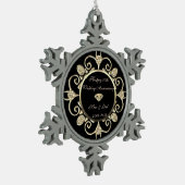 Gold Diamonds Swirl 50th Wedding Jubileum Tin Sneeuwvlok Ornament (Links)