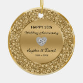 Gold Diamonds Wedding Jubileum Keramisch Ornament (Voorkant)