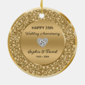 Gold Diamonds Wedding Jubileum Keramisch Ornament (Achterkant)