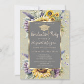 Gold Diamonds Zonnebloemen Violet Flowers Afstuder Kaart (Voorkant)