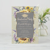 Gold Diamonds Zonnebloemen Violet Flowers Afstuder Kaart (Staand voorkant)