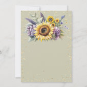 Gold Diamonds Zonnebloemen Violet Flowers Afstuder Kaart (Achterkant)