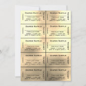 Gold Diaper Raffle Tickets Kaart (Voorkant)