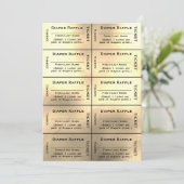 Gold Diaper Raffle Tickets Kaart (Staand voorkant)