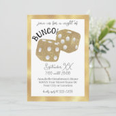 Gold Dice Bunco nacht Kaart (Staand voorkant)