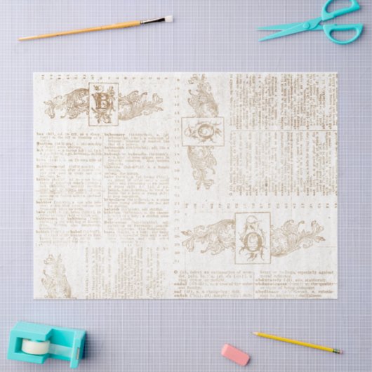  Gold Dictionary Page-lospage Tissuepapier (Craft)
