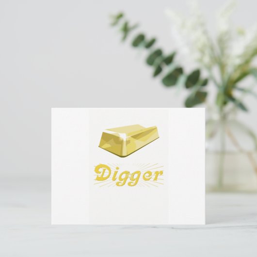 Gold Digger Briefkaart (Staand voorkant)