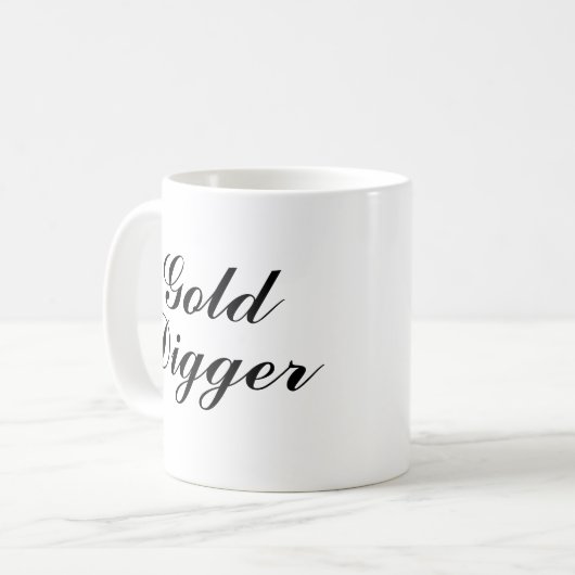 Gold Digger coffee mug gift Koffiemok (Voorkant links)