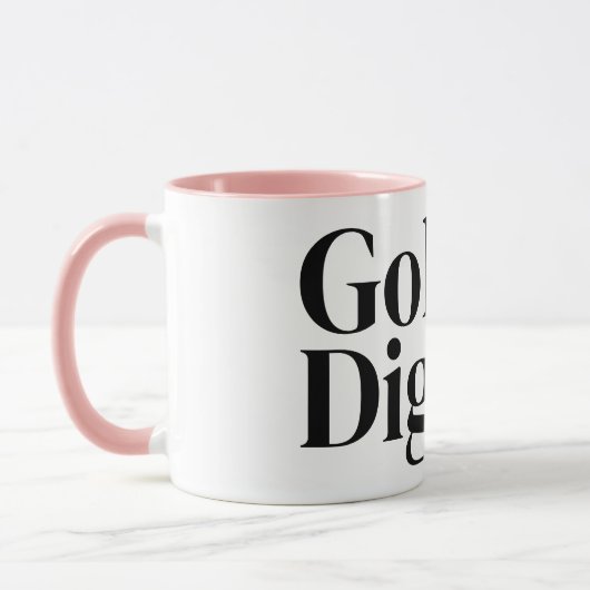 Gold Digger funny coffee mug with pink accents Mok (Links)