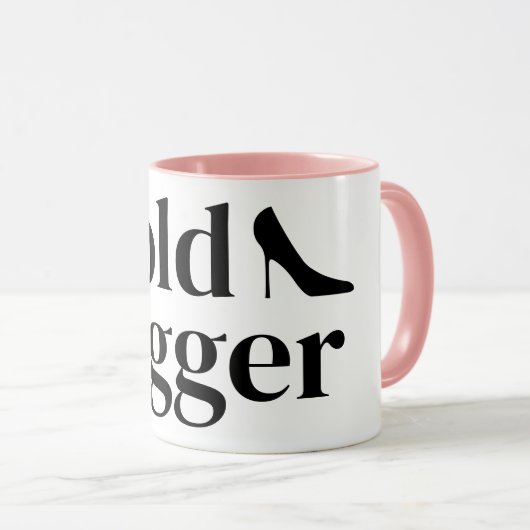 Gold Digger funny coffee mug with pink accents Mok (Voorkant rechts)