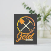 Gold Digger Panning Mining Funny Miner Briefkaart (Staand voorkant)