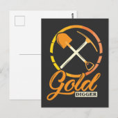 Gold Digger Panning Mining Funny Miner Briefkaart (Voorkant / Achterkant)