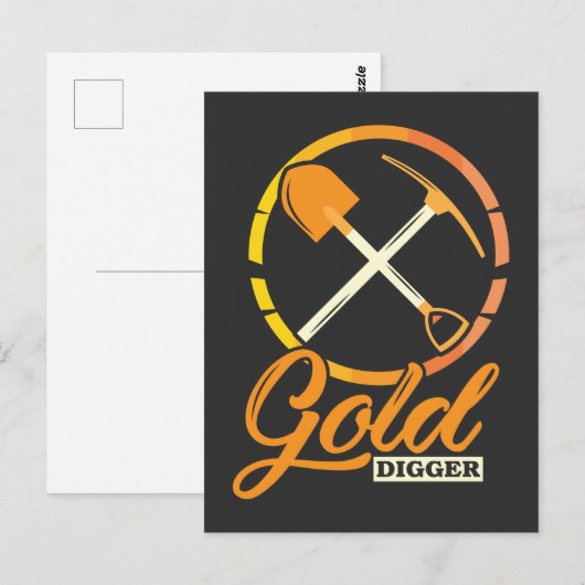 Gold Digger Panning Mining Funny Miner Briefkaart (Voorkant / Achterkant)