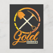 Gold Digger Panning Mining Funny Miner Briefkaart (Voorkant)
