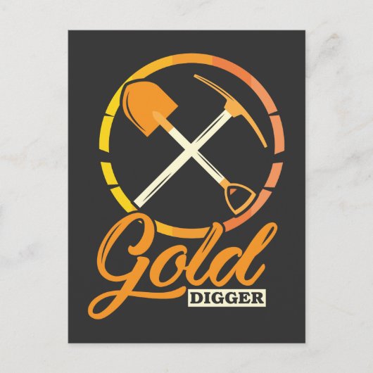 Gold Digger Panning Mining Funny Miner Briefkaart (Voorkant)