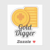 Gold Digger St Patrick's Day Gold Coins Sticker (Vel)