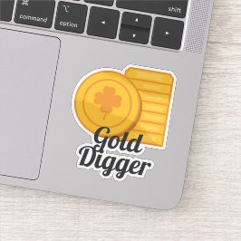 Gold Digger St Patrick's Day Gold Coins Sticker