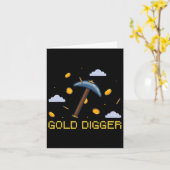 Gold Digger Treasure Hunting Gold Digging Pixelate Kaart (Gele Bloem)