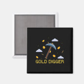 Gold Digger Treasure Hunting Gold Digging Pixelate Magneet (Voorkant / Achterkant)