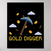 Gold Digger Treasure Hunting Gold Digging Pixelate Poster (Voorkant)
