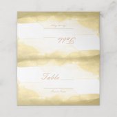 Gold Dijon Mosterd Waterverf Tafelnummer Zitplaats Plaatskaartje (Buitenkant ongevouwen)