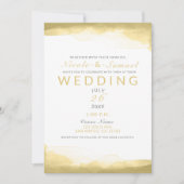 Gold Dijon Mustard Waterverf Modern Chic Wedding Kaart (Voorkant)