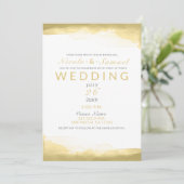 Gold Dijon Mustard Waterverf Modern Chic Wedding Kaart (Staand voorkant)