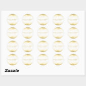 Gold Dijon Mustard Waterverf Modern Chic Wedding Ronde Sticker (Vel)